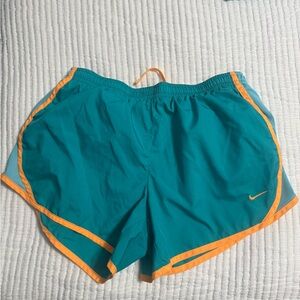 Nike Youth Athletic Shorts in Teal and Orange (girls youth large)